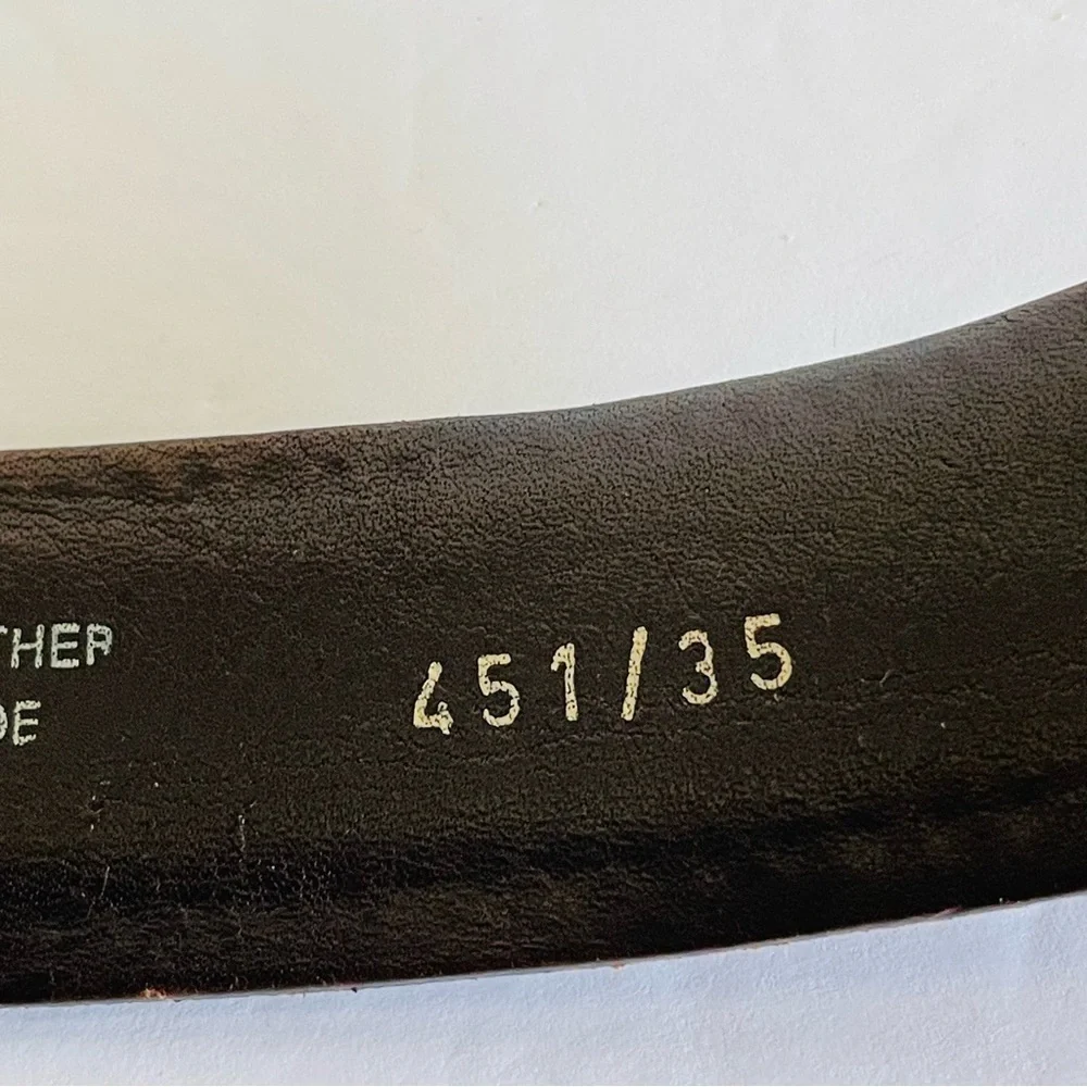 Vera Pelle Belt Men’s 451/35 Brown‎ Leather Gold Buckle Hand Made In Italy 41”